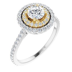 Halo-Style French-Set Engagement Ring or Band